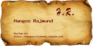 Hangos Rajmund névjegykártya